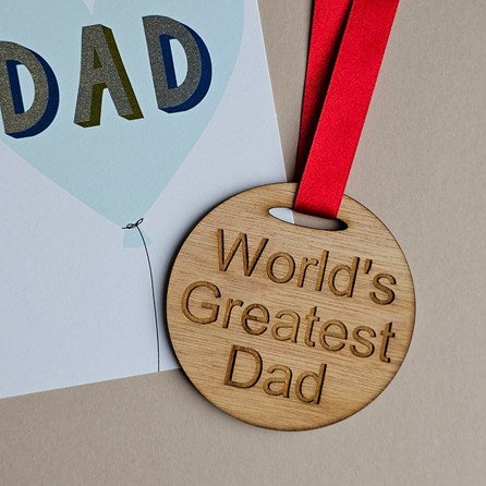 'World's Greatest Dad' Wooden Medal
